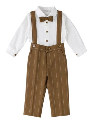 Colori Chiari completo elegante neonato cardigan camicia pantaloni papillon celeste marrone MN408739-5018 28 COLORICHIARI 