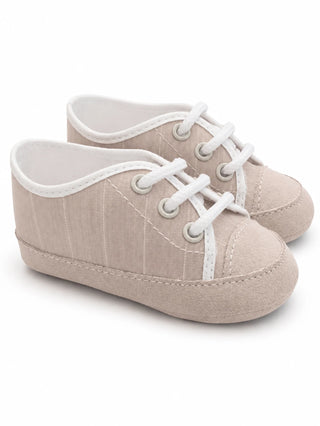 Colori Chiari scarpette neonato in fantasia gessata beige MN958672-5004 23 COLORICHIARI