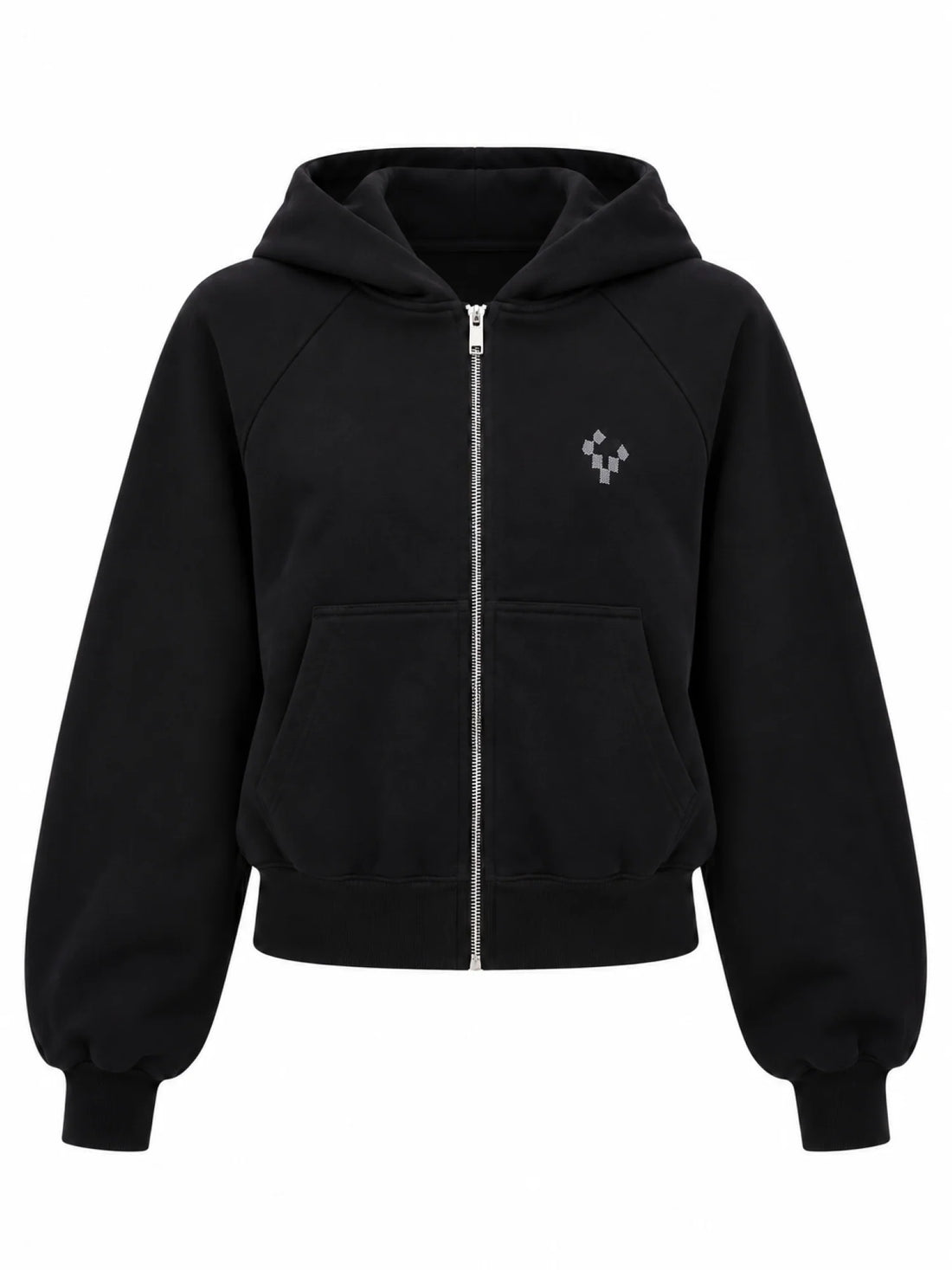 County of Milan felpa con zip e cappuccio donna logo glitter nero