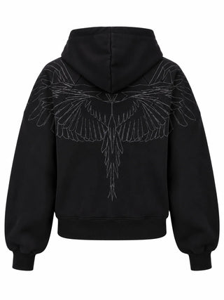 County of Milan felpa con zip e cappuccio donna logo glitter nero CM30212 NERO COUNTY OF MILAN