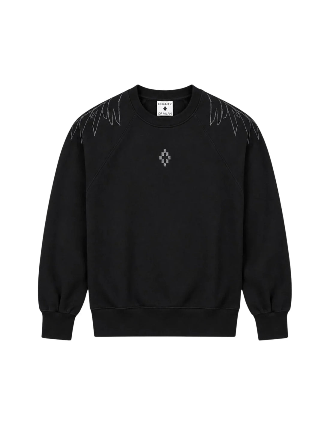 County of Milan felpa donna con stampa iconica glitter nero