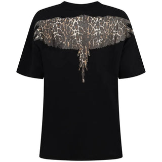 County of Milan T-shirt donna manica corta con stampe animalier nero CM30240 NERO COUNTY OF MILAN