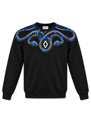 County of Milan felpa uomo stampa snake nero blu CMMASW115 110 COUNTY OF MILAN