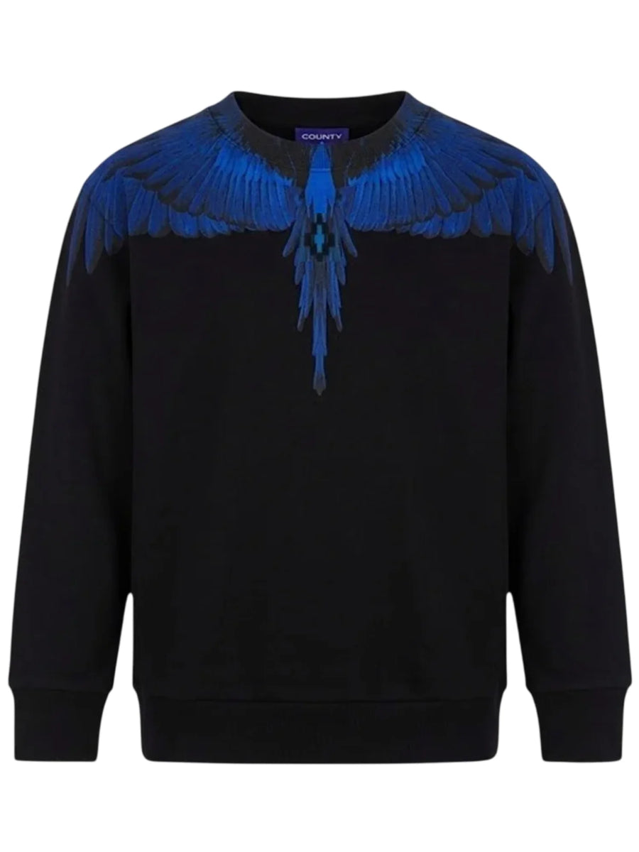 County of Milan felpa bambino con stampa iconica nero blu CMJUSW130 110 COUNTY OF MILAN KIDS 