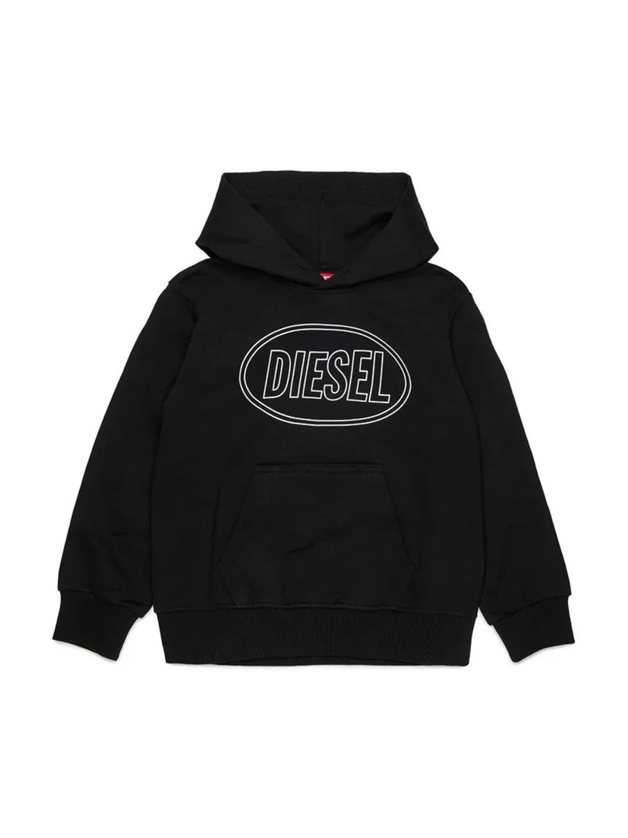 Diesel felpa con cappuccio stampa logo nero