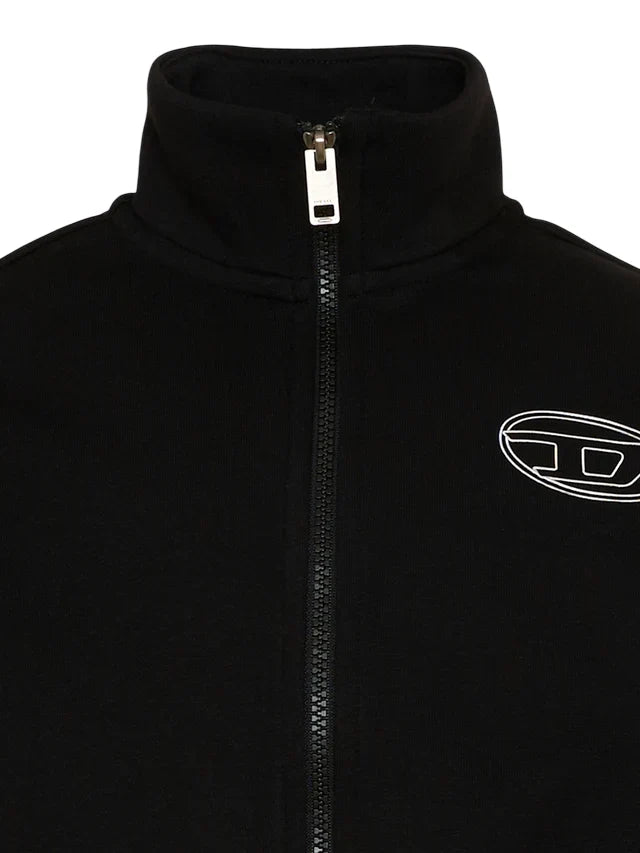 Diesel giacca bambina in felpa Salila con zip nero