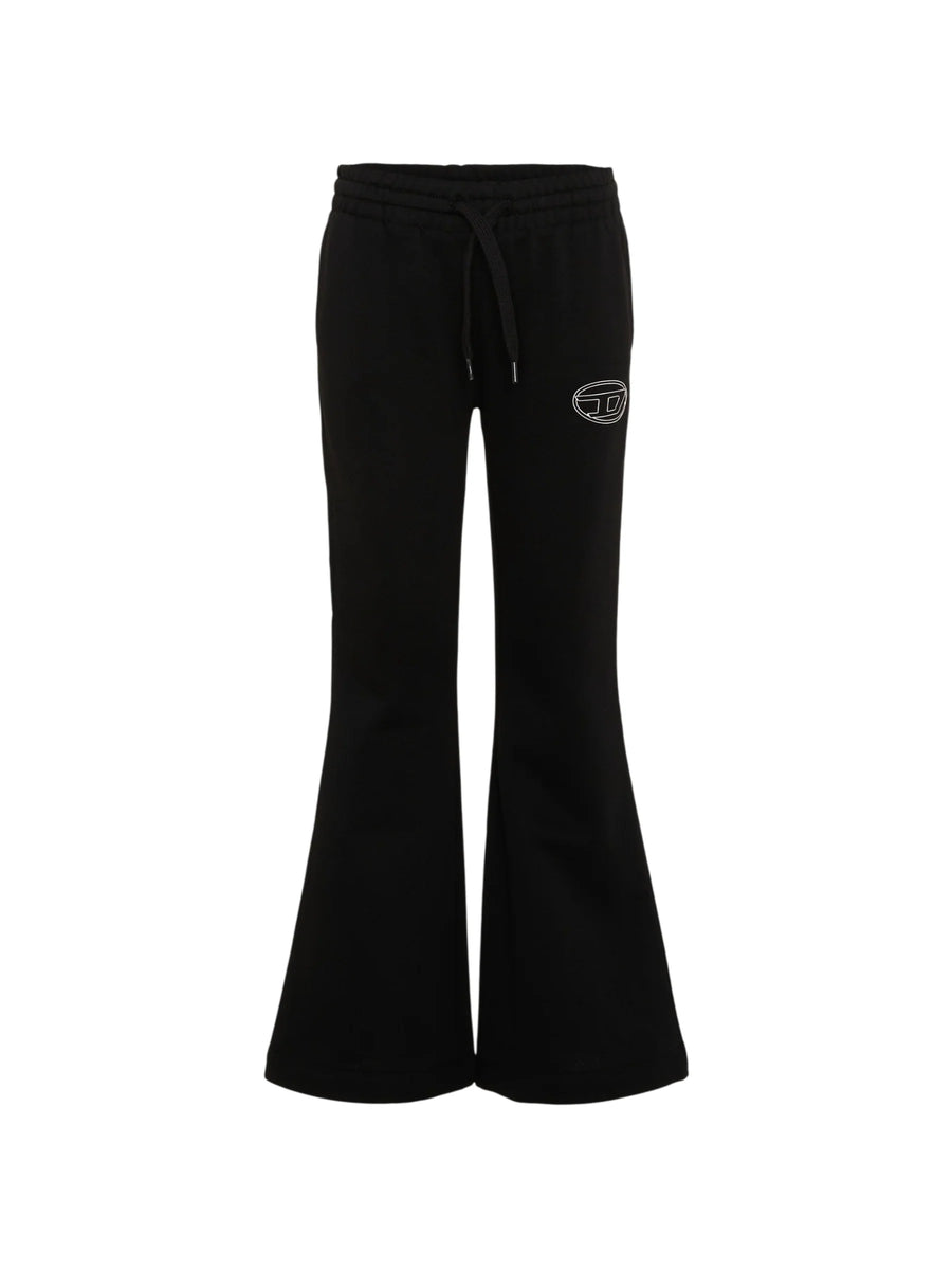 Diesel pantaloni a zampa bambina in felpa Palbirt nero J02917-KYAZ3 K900 DIESEL