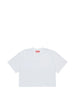 Diesel T-shirt bambina manica corta con logo iconico bianco