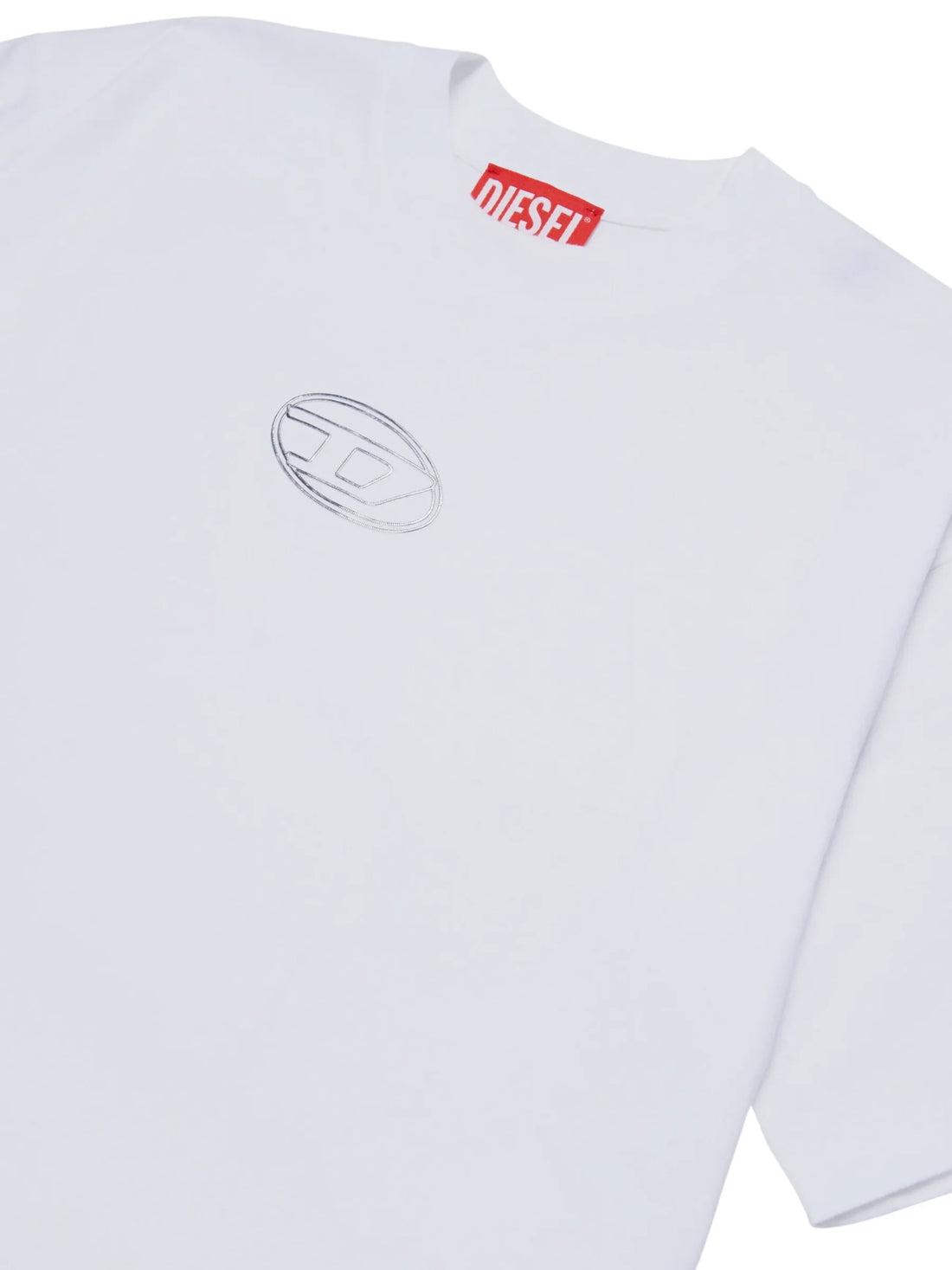 Diesel T-shirt bambina manica corta con logo iconico bianco