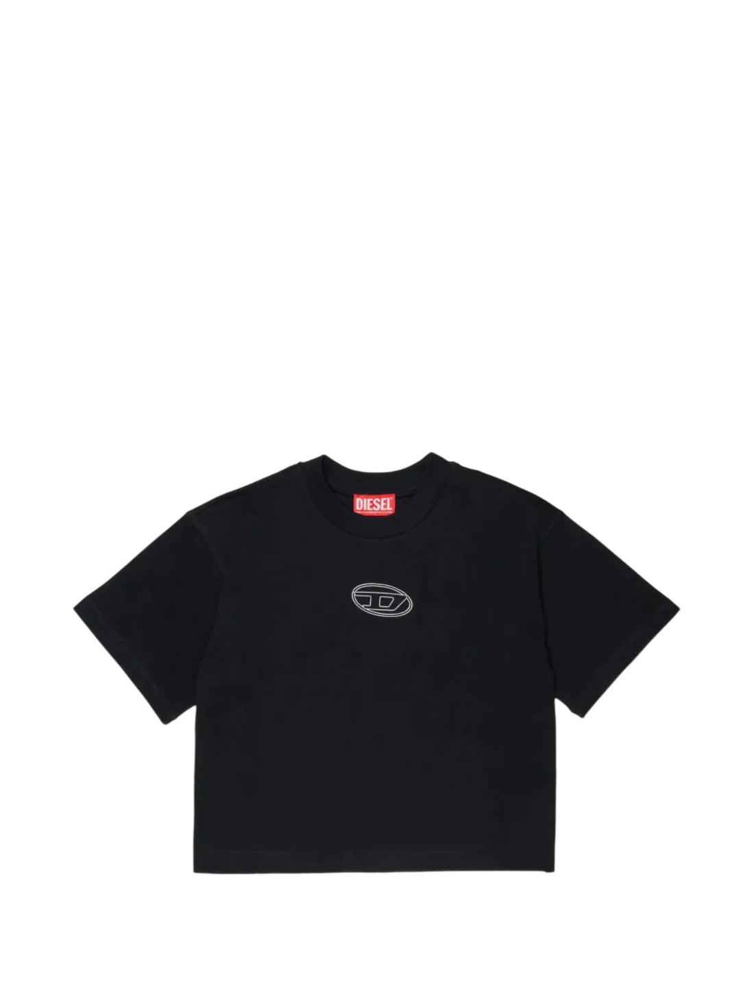 Diesel T-shirt bambina manica corta con logo iconico nero