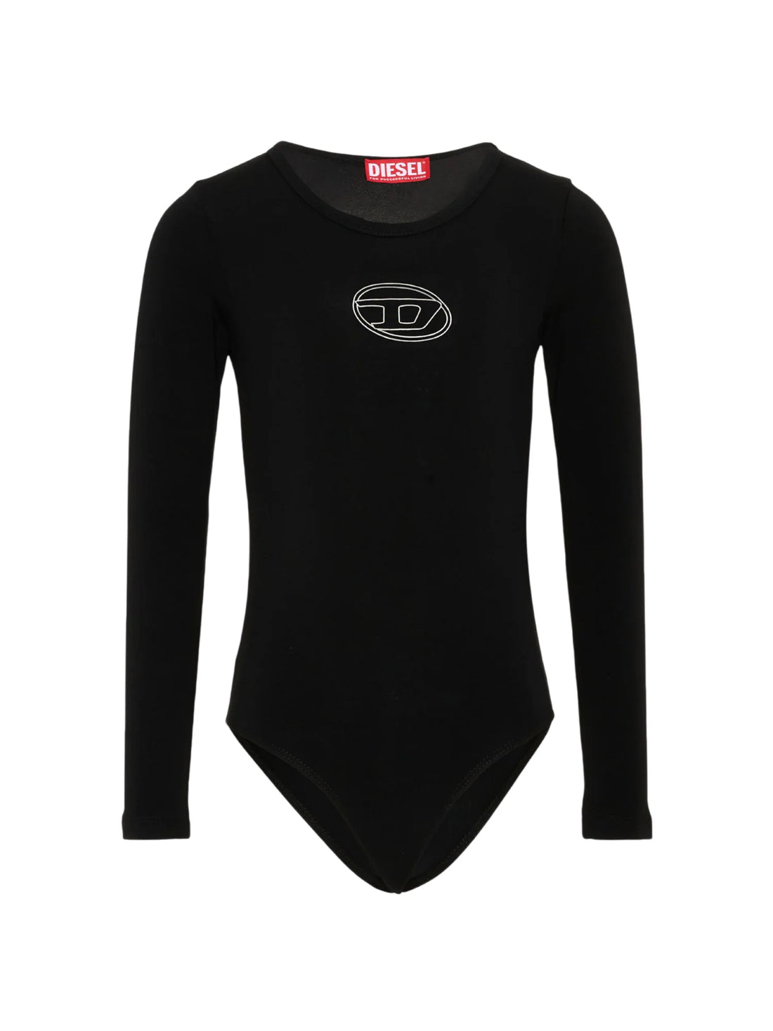Diesel body manica lunga bambina con logo nero