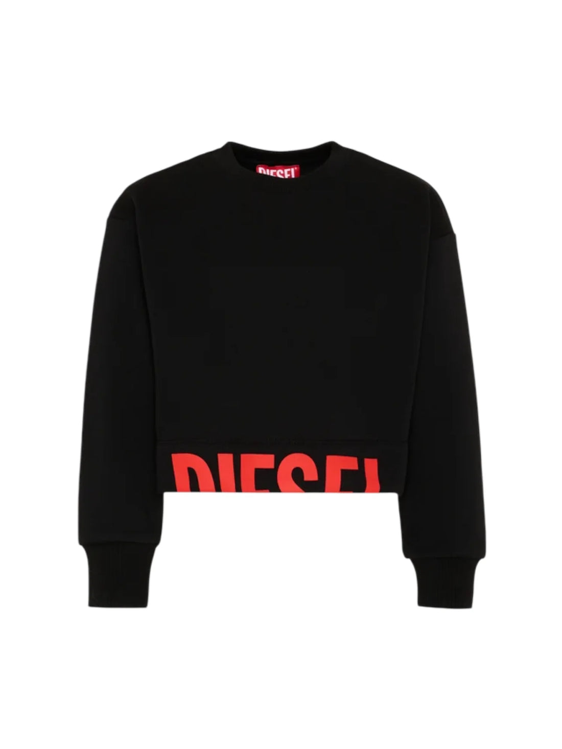 Diesel felpa crop Scefy bambina con logo nero rosso