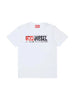 Diesel T-shirt bambino manica corta logo flock bianco