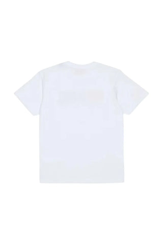Diesel T-shirt bambino manica corta logo flock bianco J02976-00YI9 K100 DIESEL