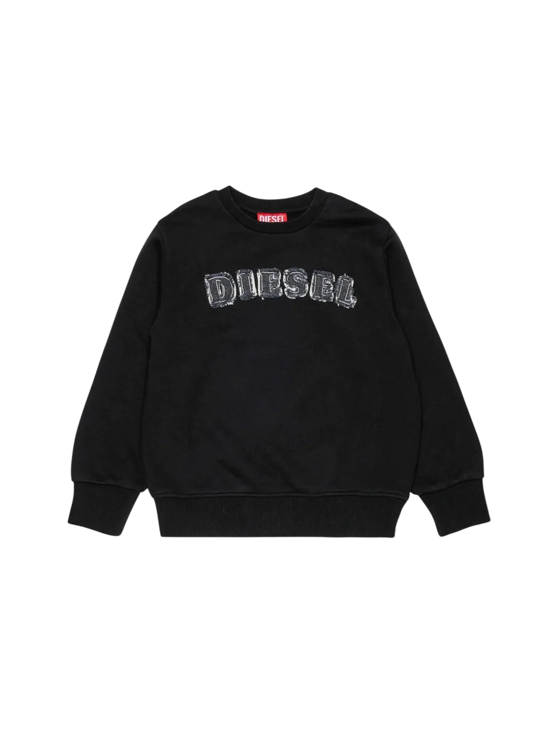 Diesel felpa bambino con logo denim nero