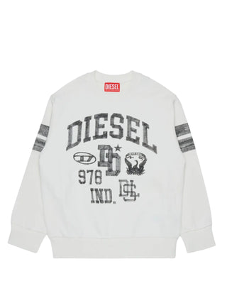 Diesel felpa bambino Sband con stampe logo panna J02988-0GEAD K141 DIESEL 