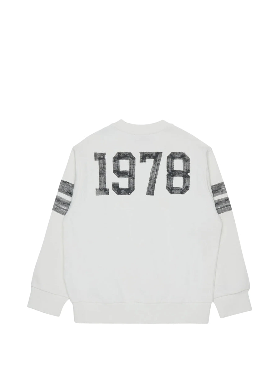 Diesel felpa bambino Sband con stampe logo panna J02988-0GEAD K141 DIESEL