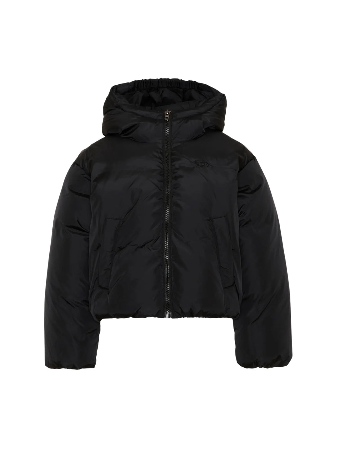 Diesel piumino crop bambina Jelkym con cappuccio nero