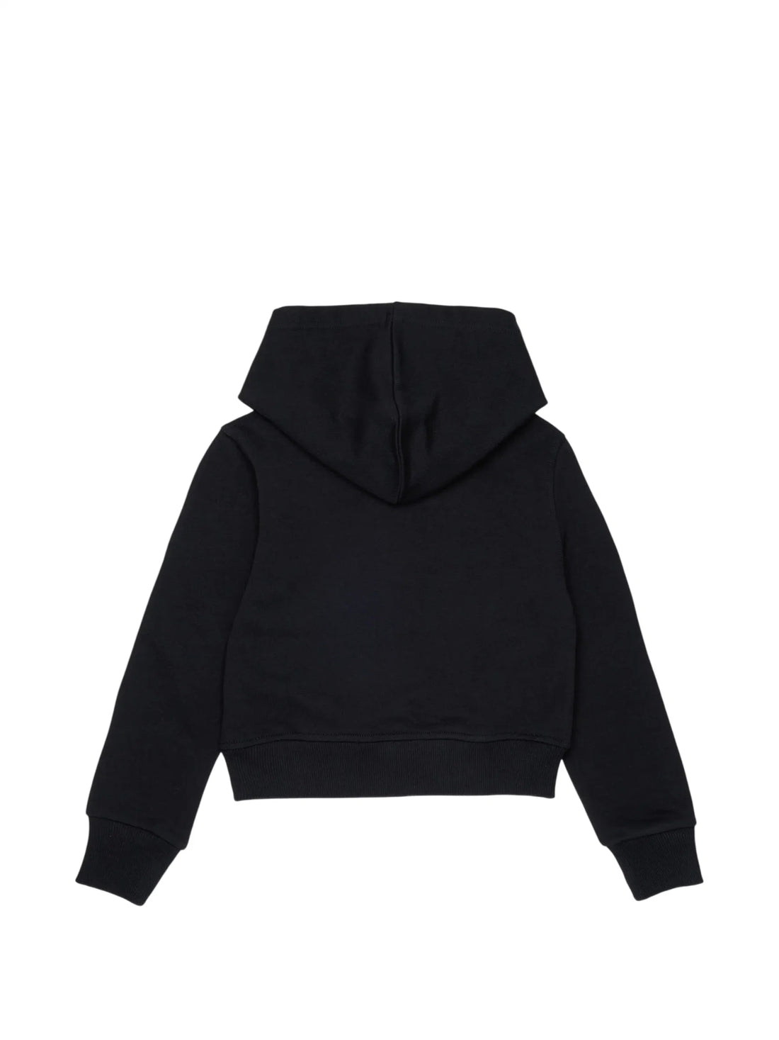 Diesel felpa bambina con cappuccio logo paillettes nero oro
