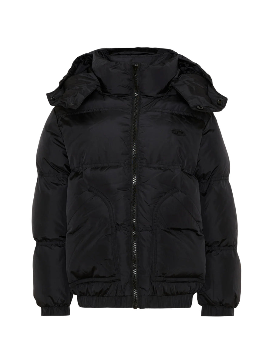 Diesel piumino unisex bambino con cappuccio Jrivon nero