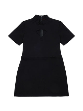 Diesel abito corto bambina con cut out nero J03041-KYATE K900 DIESEL 