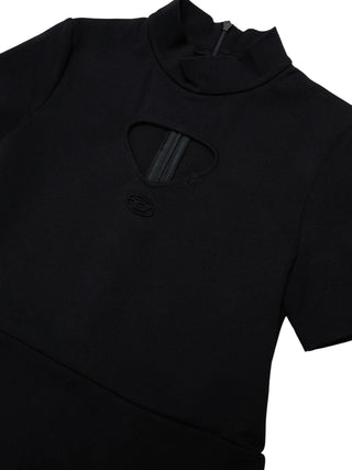 Diesel abito corto bambina con cut out nero J03041-KYATE K900 DIESEL