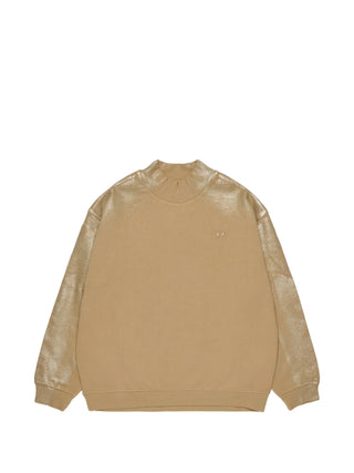 Diesel felpa bambina con dettagli laminati beige oro J03043-KYA2B K708 DIESEL 