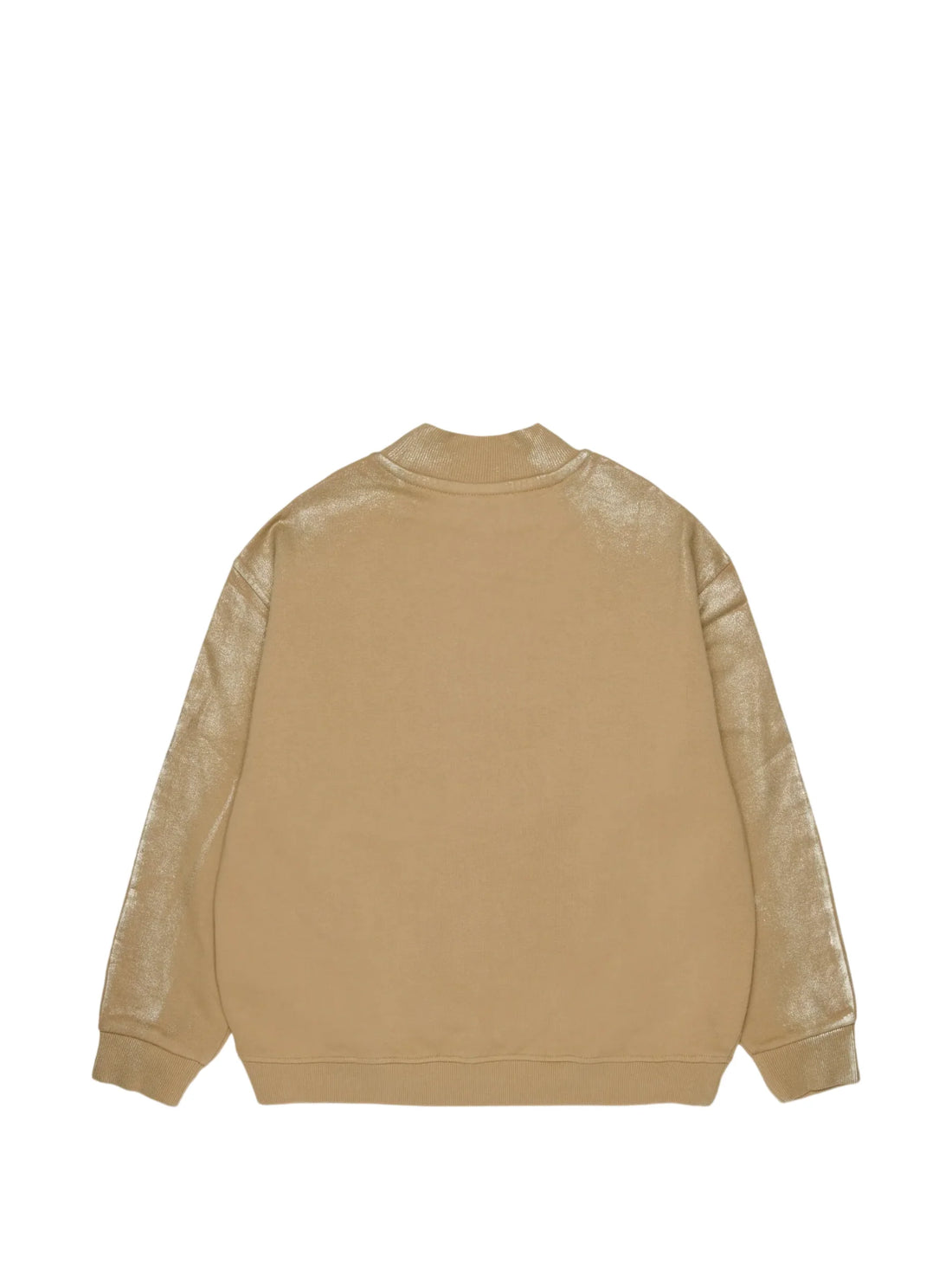 Diesel felpa bambina con dettagli laminati beige oro