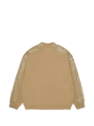 Diesel felpa bambina con dettagli laminati beige oro J03043-KYA2B K708 DIESEL