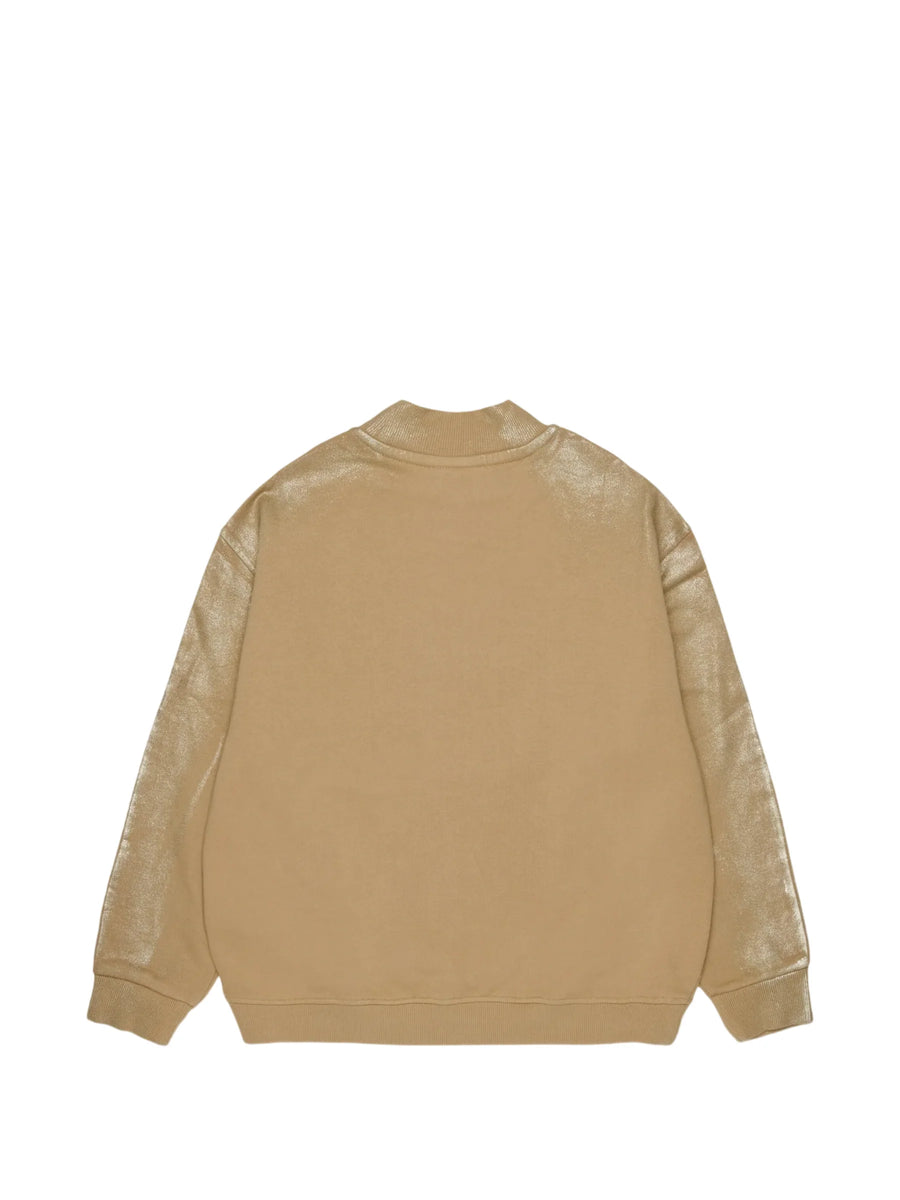 Diesel felpa bambina con dettagli laminati beige oro J03043-KYA2B K708 DIESEL