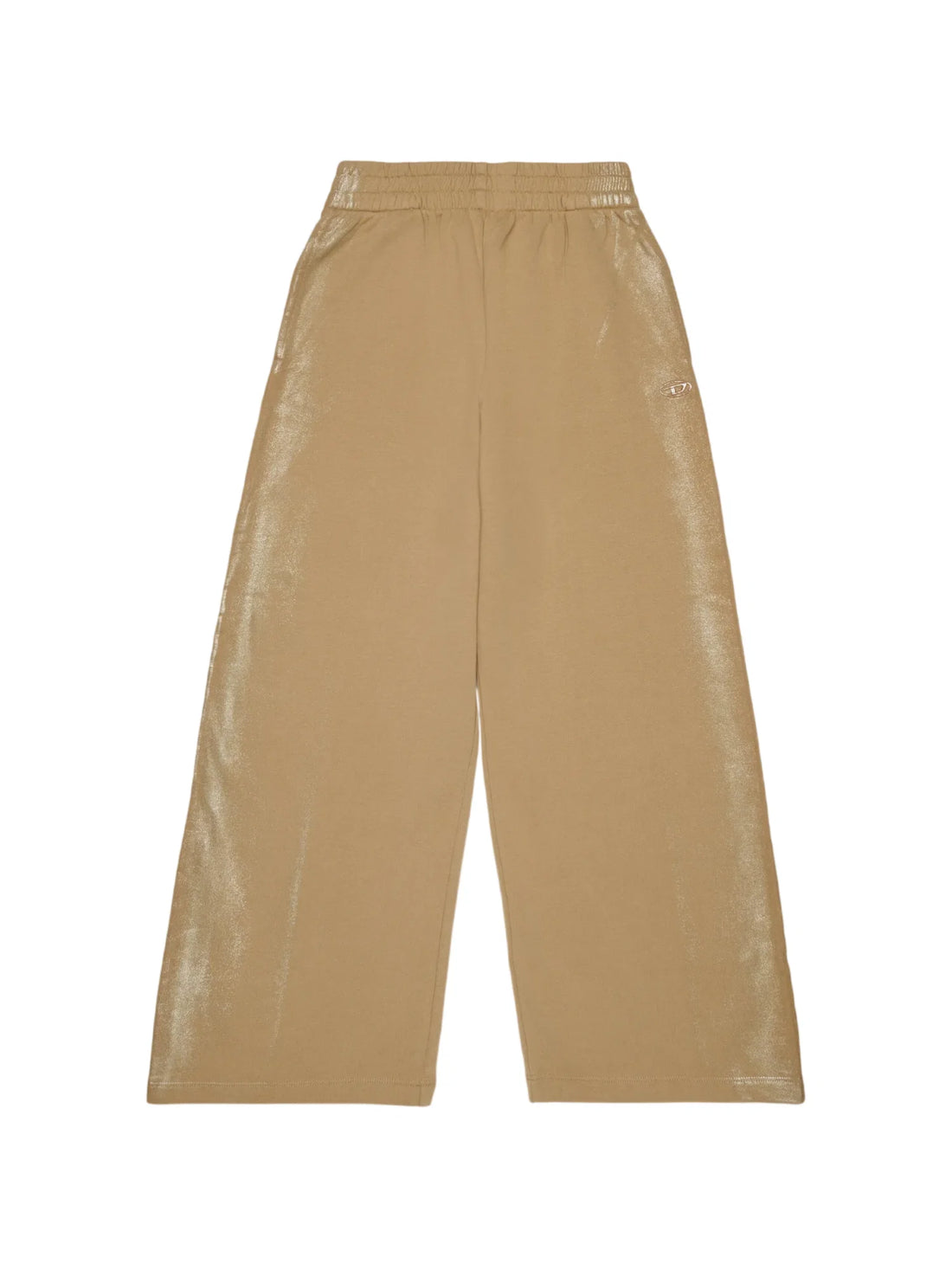 Diesel pantaloni palazzo bambina con dettagli laminati beige