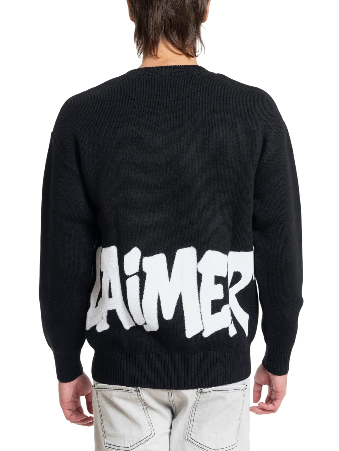 Disclaimer maglia girocollo uomo stampa logo nero