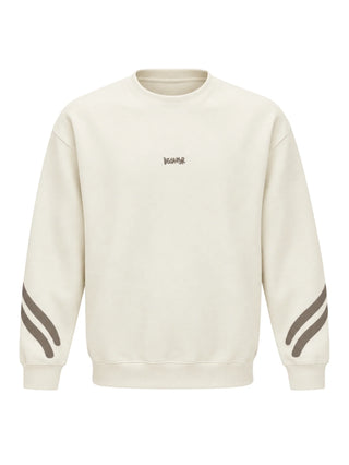 Disclaimer felpa uomo in cotone stampe logo panna marrone 55729 LATTE DISCLAIMER