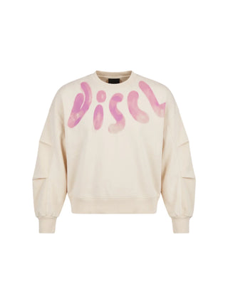 Disclaimer felpa donna con stampa logo panna 55866 LATTE DISCLAIMER 