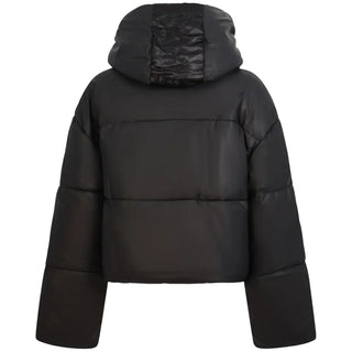 Disclaimer piumino donna in ecopelle trapuntata con cappuccio nero 55875 NERO DISCLAIMER