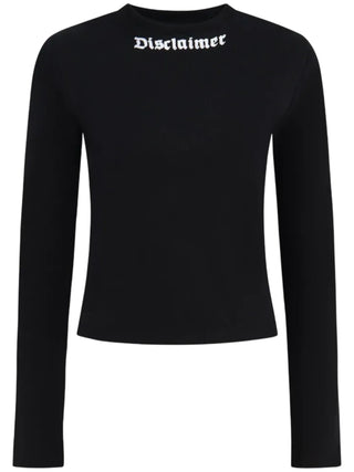 Disclaimer T-shirt donna manica lunga logo glitter nero 55877 NERO DISCLAIMER 
