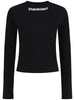 Disclaimer T-shirt donna manica lunga logo glitter nero