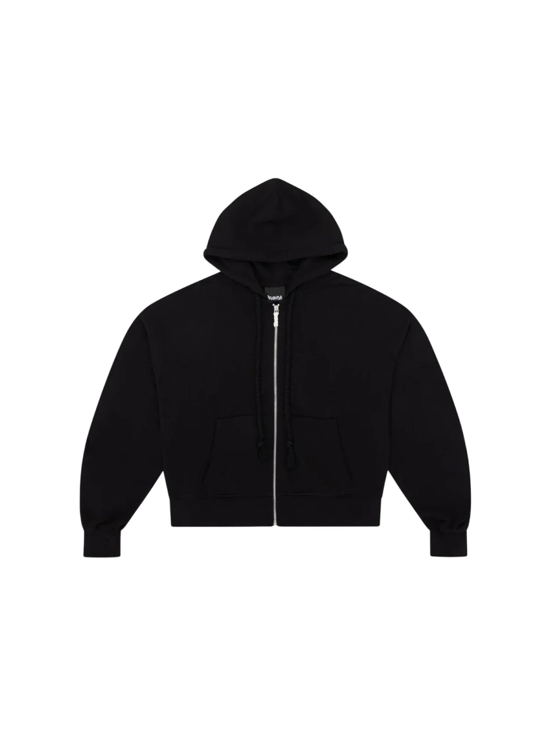 Disclaimer felpa con cappuccio e zip donna logo sherpa nero
