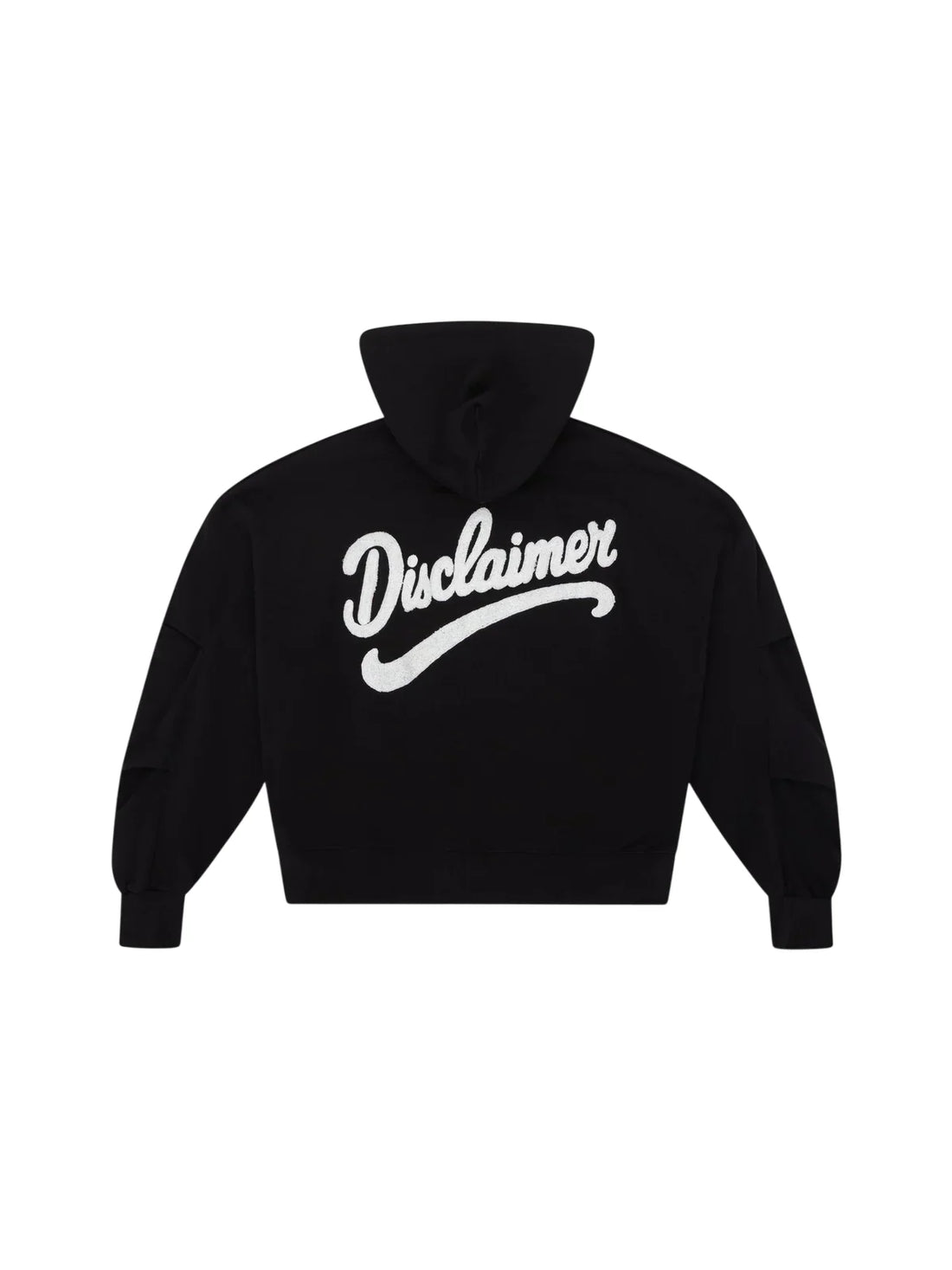 Disclaimer felpa con cappuccio e zip donna logo sherpa nero