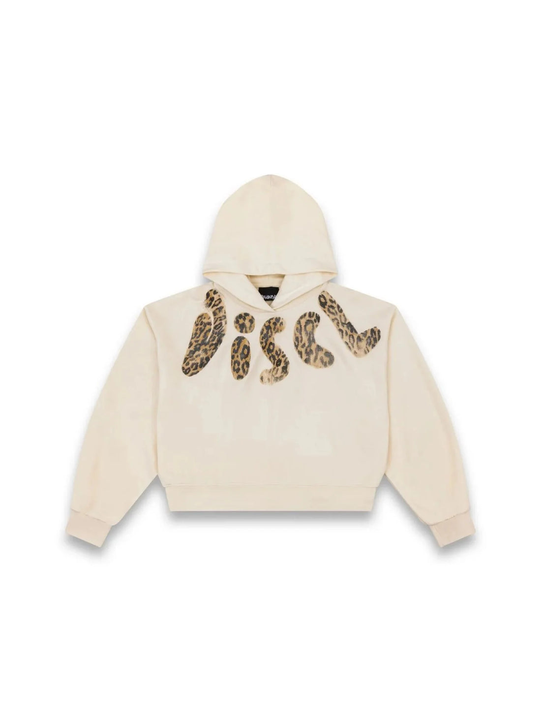 Disclaimer felpa con cappuccio donna logo animalier panna
