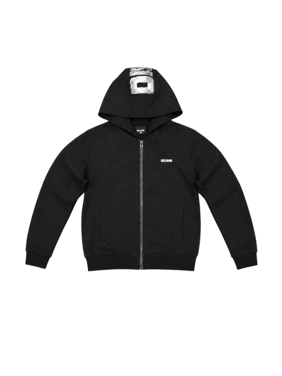 felpa bimbo con zip e cappuccio 59104 NERO DISCLAIMER 