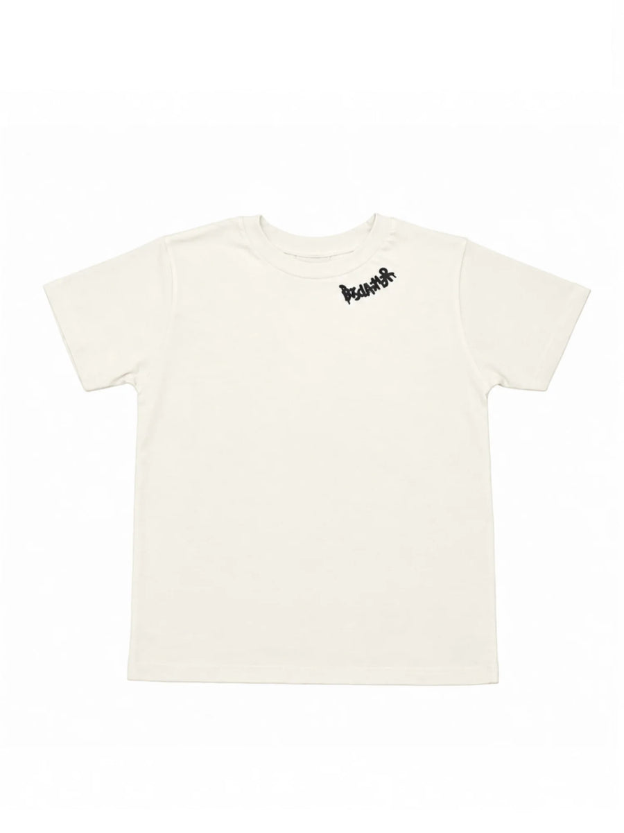 Disclaimer T-shirt bambino manica corta con logo panna 59110 LATTE DISCLAIMER