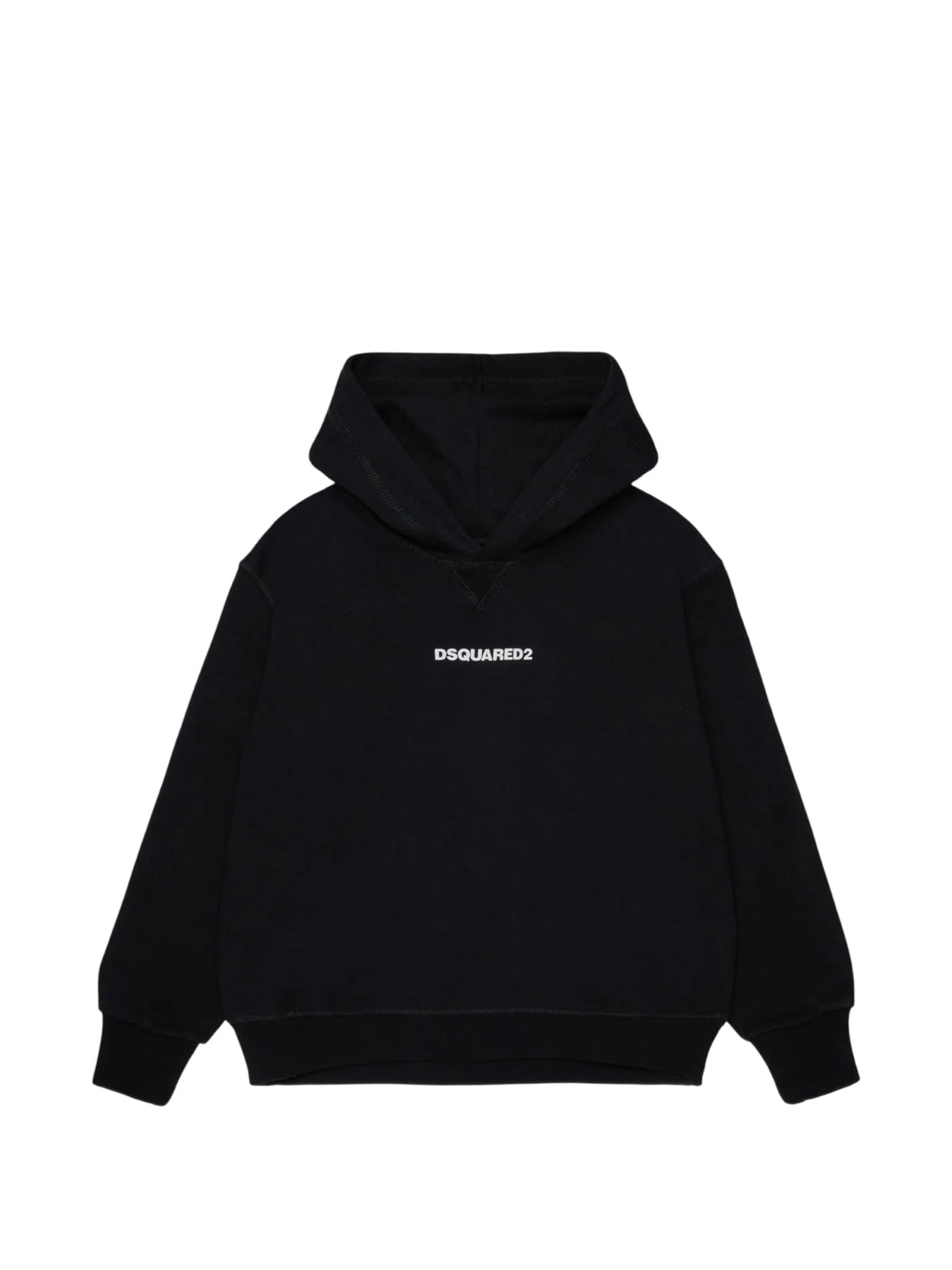 Dsquared2  felpa unisex bambino con cappuccio stampa logo nero