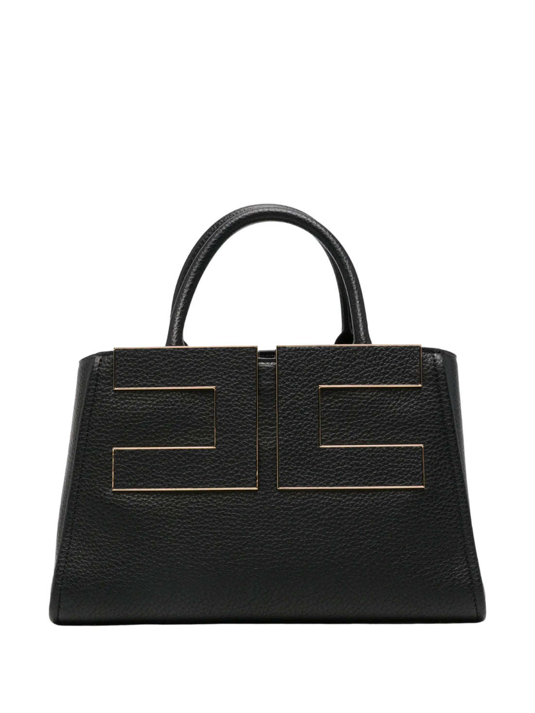 Elisabetta Franchi borsa donna in ecopelle martellata con placca logo nero