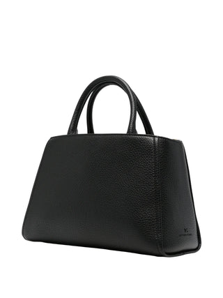 Elisabetta Franchi borsa donna in ecopelle martellata con placca logo nero BS06A66 110 ELISABETTA FRANCHI 