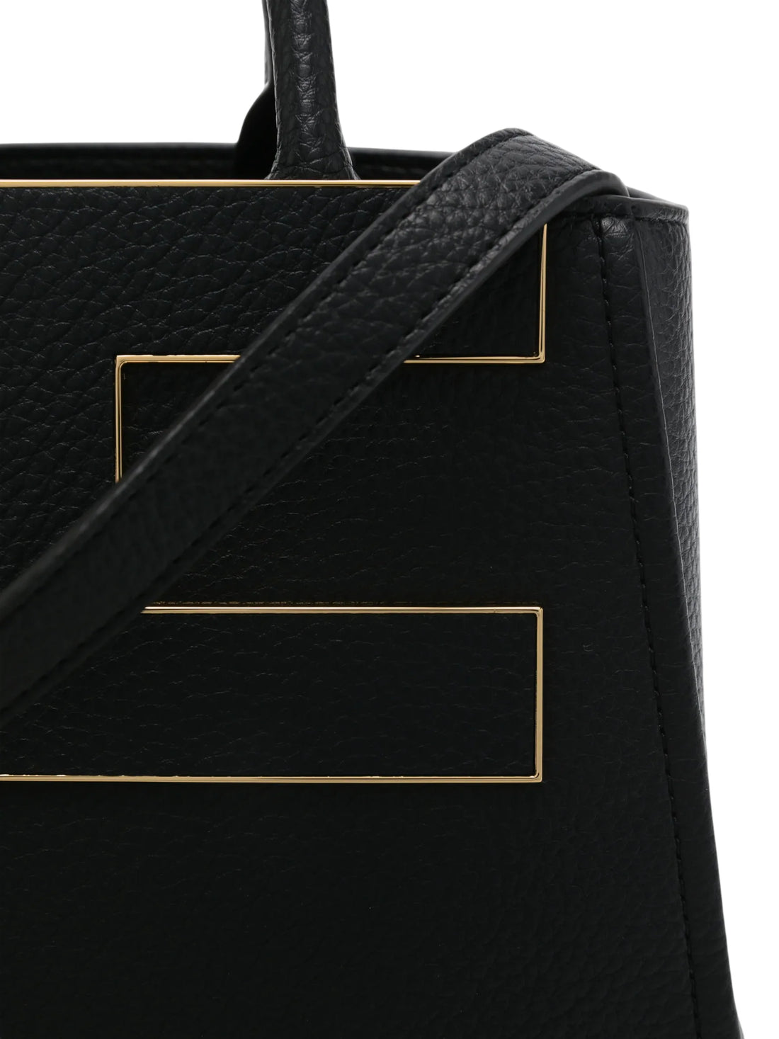 Elisabetta Franchi borsa donna in ecopelle martellata con placca logo nero