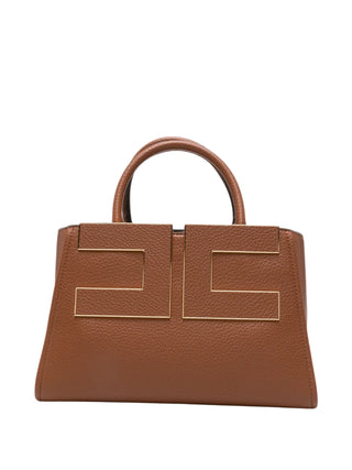 Elisabetta Franchi borsa donna in ecopelle martellata con placca logo cuoio BS06A66 FK3 ELISABETTA FRANCHI 
