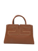 Elisabetta Franchi borsa donna in ecopelle martellata con placca logo cuoio