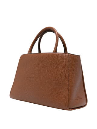 Elisabetta Franchi borsa donna in ecopelle martellata con placca logo cuoio BS06A66 FK3 ELISABETTA FRANCHI 