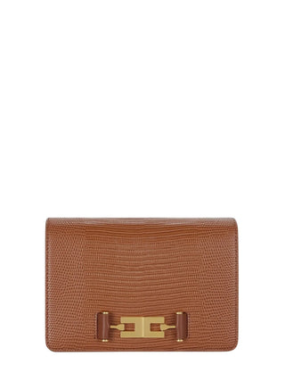 Elisabetta Franchi borsa a tracolla in ecopelle stampa lucertola cuoio BS09A66 FK3 ELISABETTA FRANCHI 
